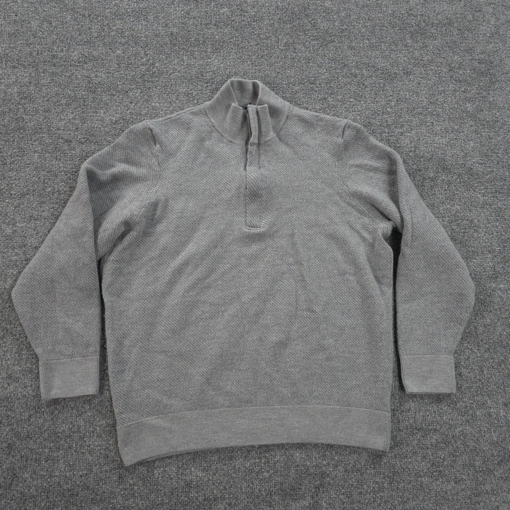 Vineyard Vines Sweater Mens XL Gray Downeaster 1/2 Zip 100% Merino Wool Pullover
